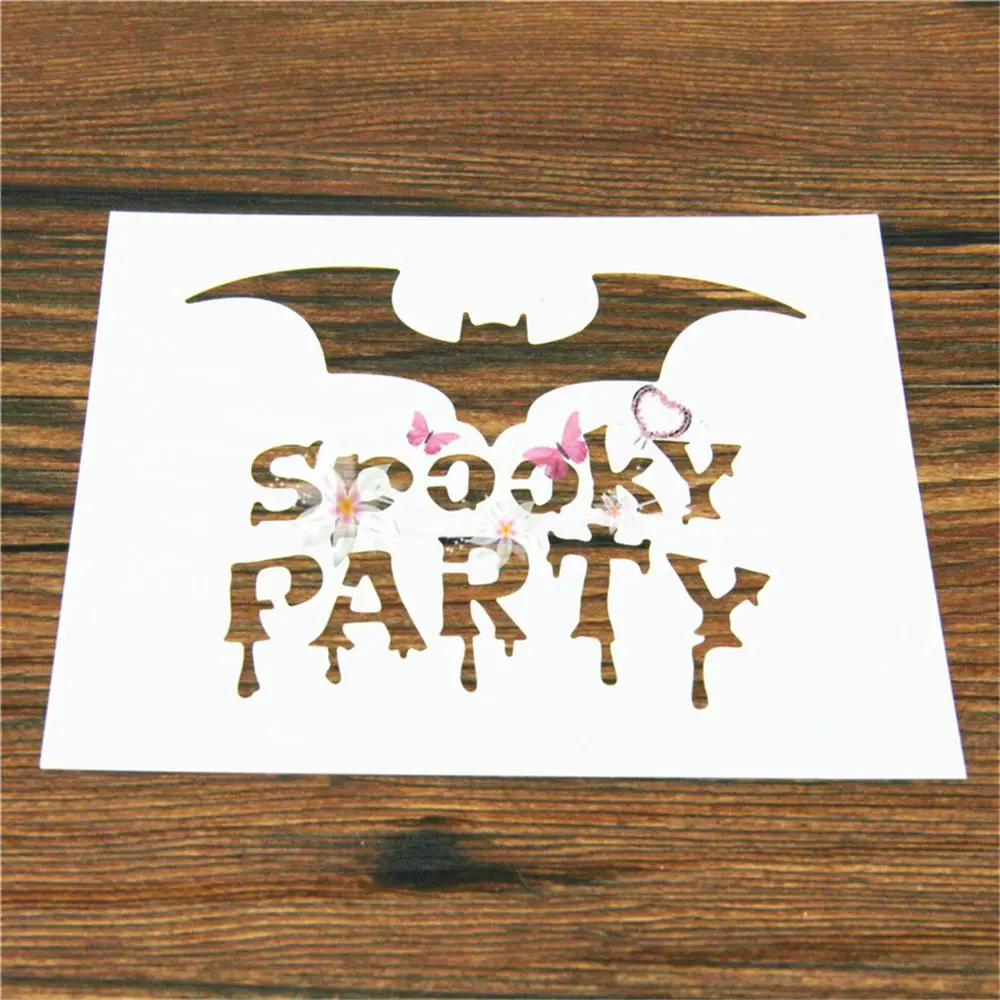 Летучая мышь жуткий вечерние Хэллоуин многоразовые трафареты аэрограф живопись