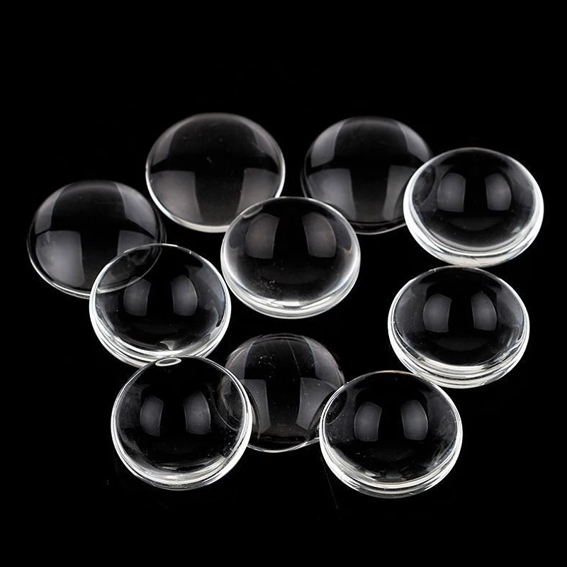 Женский полусферический кабошон плоская спина с кристаллами увеличительная