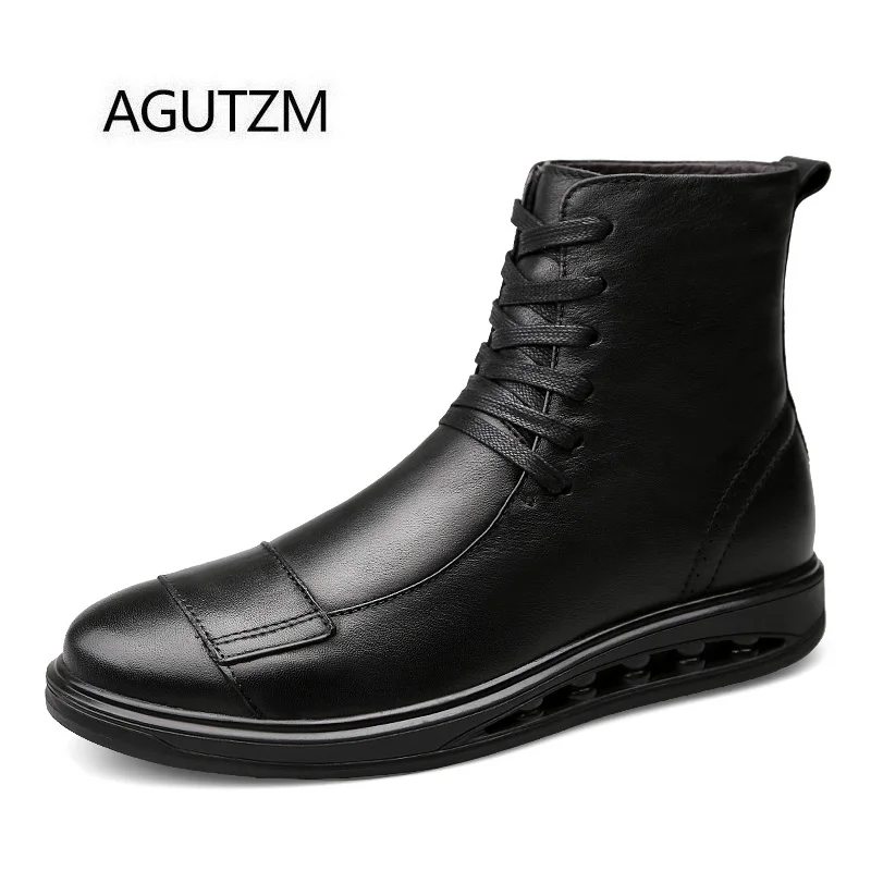AGUTZM/1185 г. Новинка черные коричневые модные мягкие удобные 100% натуральная кожа