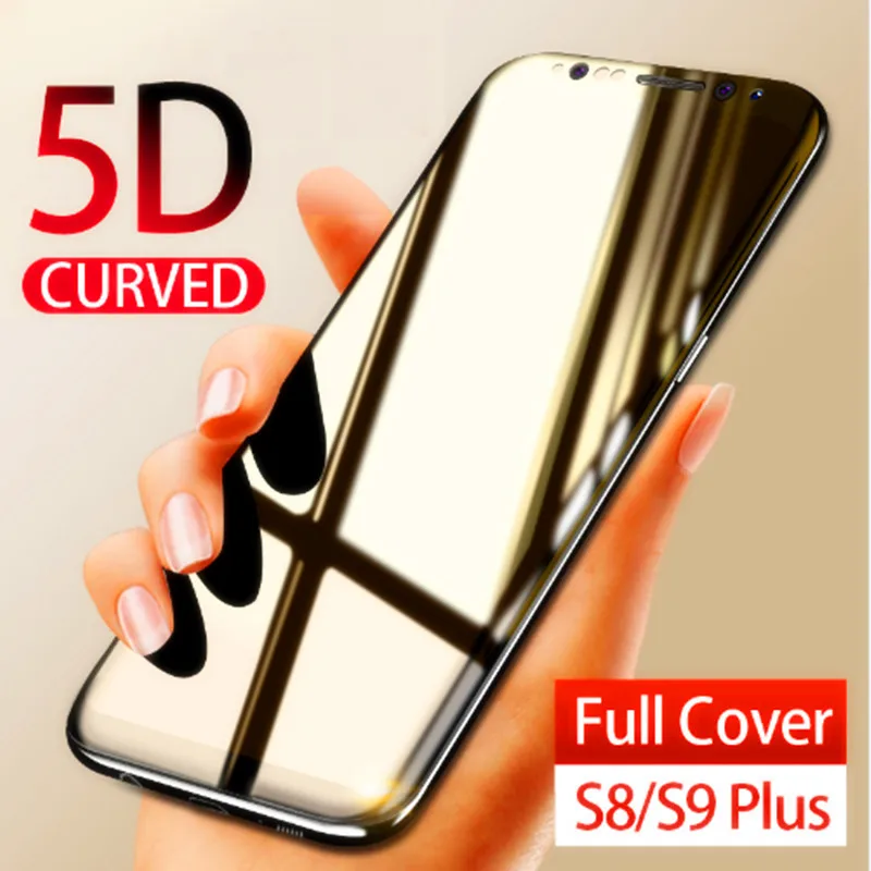 Protective Glass on the For Samsung Galaxy S9 S9Plus Tempered Screen Protector 5D Curved Edge S8 | Мобильные телефоны и