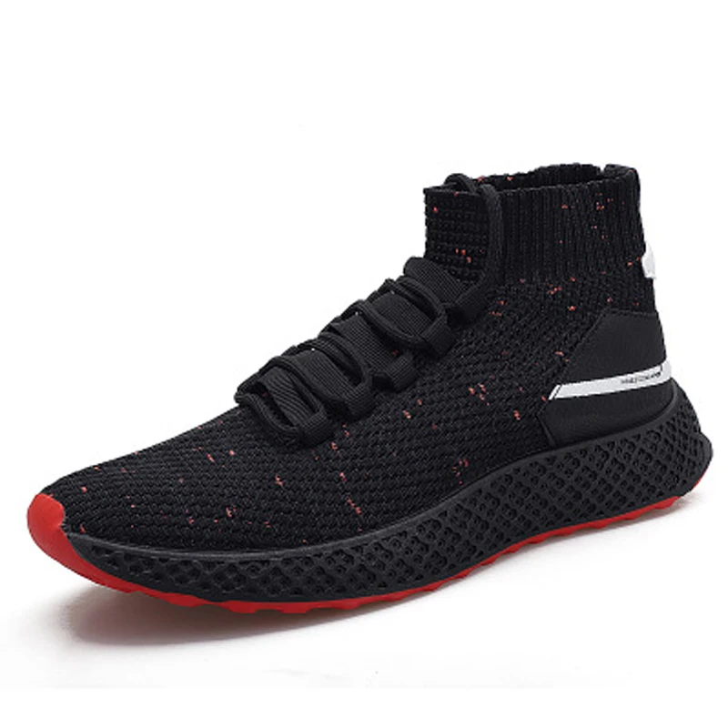 shoes 2018 Knit Men Sneakers Ankle guard Light Autumn Hip Hop High Sock Footwear Breathable Black Zapatillas Hombre Casual Shoes | Обувь