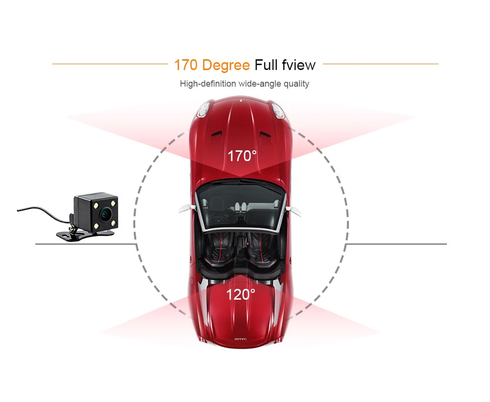 5 дюймов ips экран Камера заднего вида 1080 P FHD Dash Cam Автомобильный dvr s камера двойной