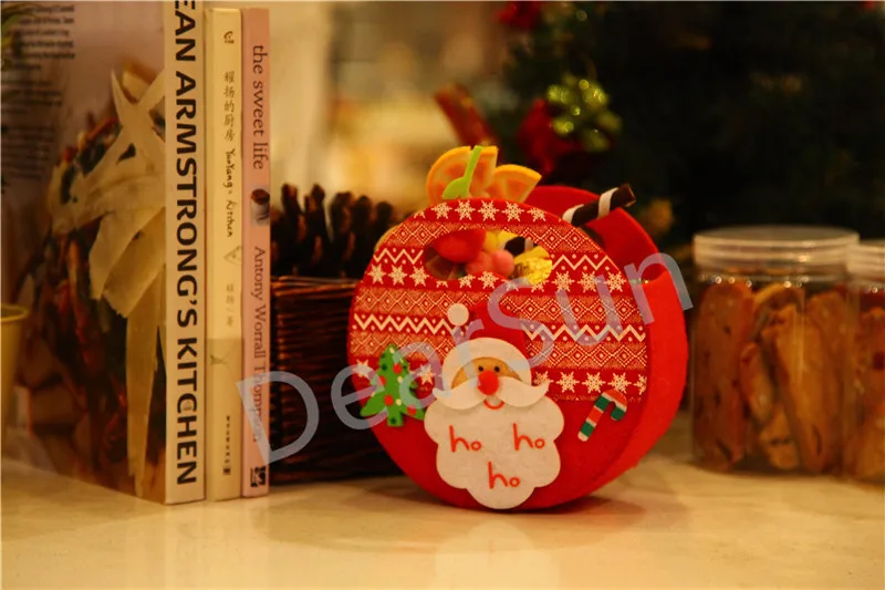20pcs Christmas Decoration Santa Bag Candy Packing Round Felt Confection For Children Party Gift | Дом и сад