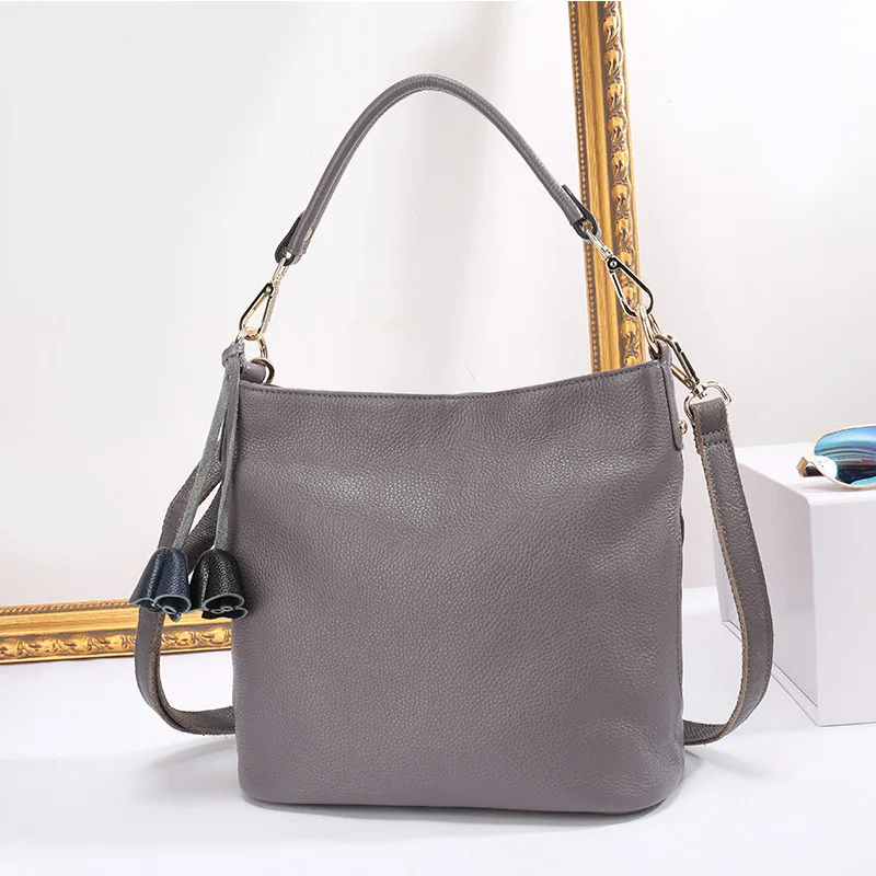 ZENCY Быстрая доставка 100% женские сумки на плечо из натуральной кожи женская