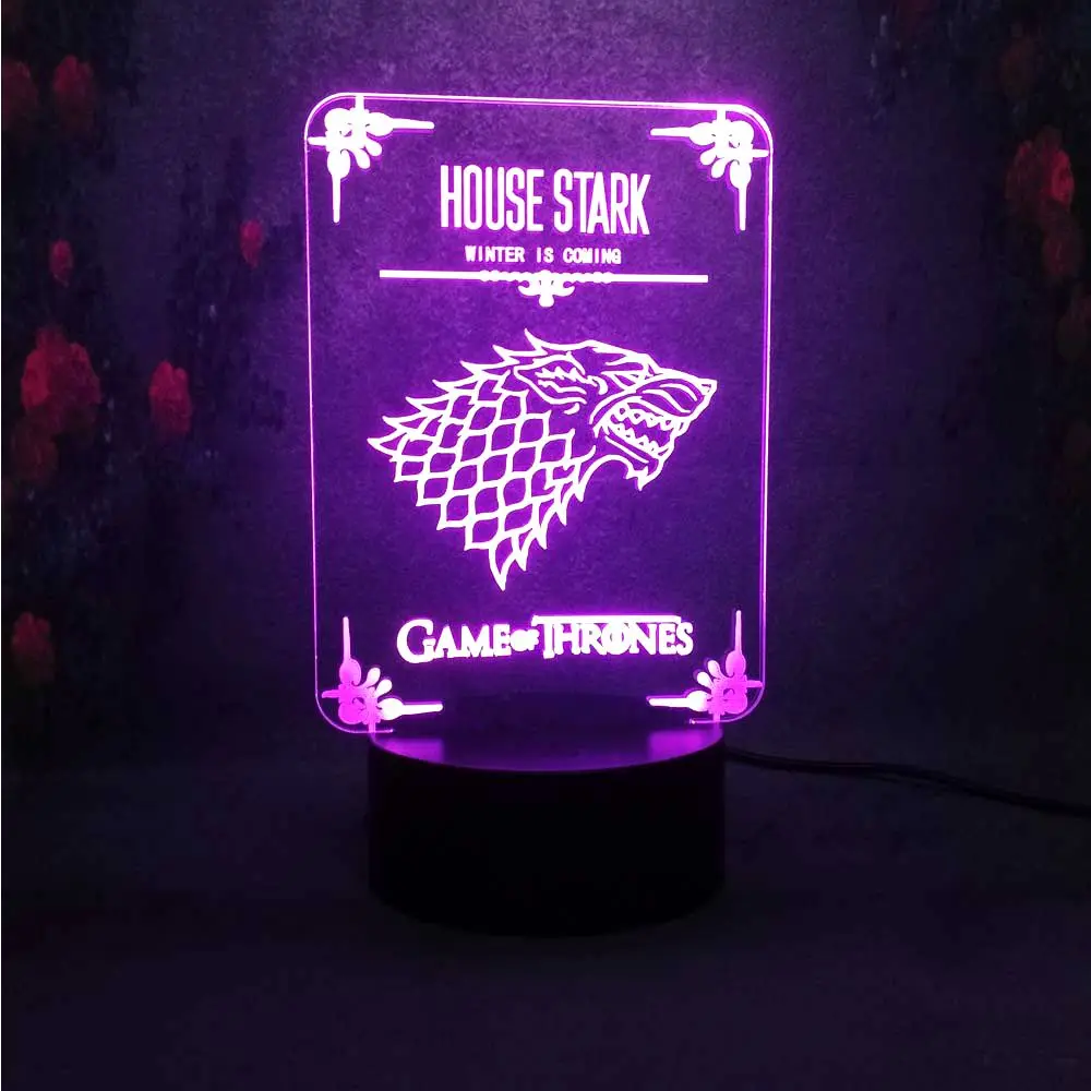 Горячая Игра престолов из фильма Белый Волк мультфильм 3D RGB Зарядка Настольная