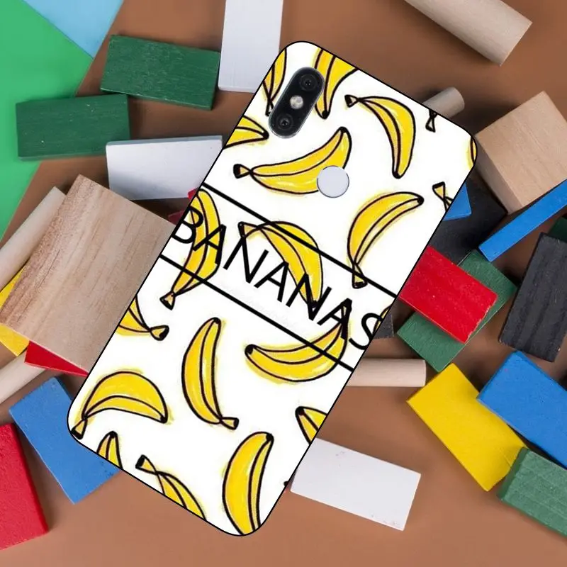 Фруктовый ананас банан арбуз черный мягкий чехол для телефона Xiaomi MI8 6 Note2 Note3 Redmi