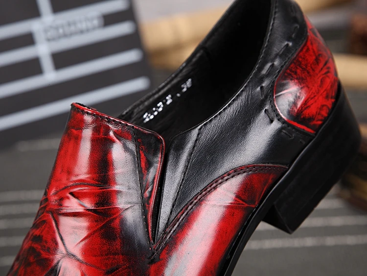 New Elevator Men Brogues Metal Pointed Toe Dress Shoes Slip On Oxford For Wedding Genuine Leather | Обувь