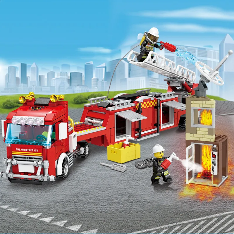 400 + шт пожарные машины спасательные строительные блоки Совместимые с LEGO City