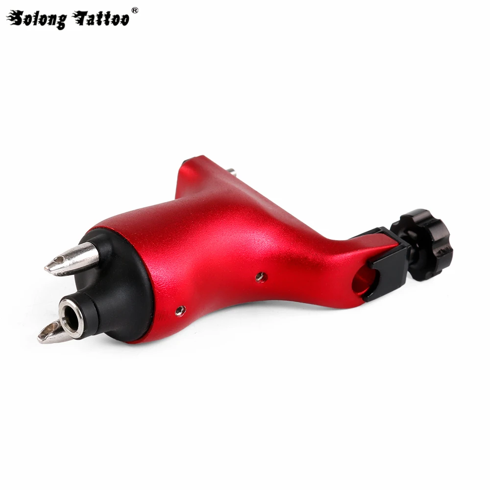 Solong Tattoo Wizard Rotary Machine Strong 4.5w Motor Air Craft Alu CNC Frame Dual Connections Red M650-2CN |