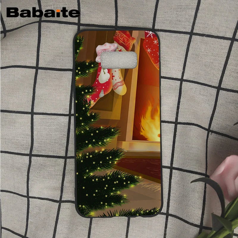 Чехол для телефона Merry Christmas черный мягкий силиконовый чехол из ТПУ Samsung Galaxy s9 s8 plus