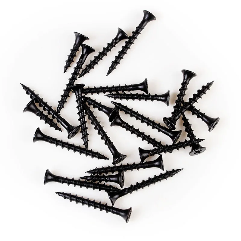 100 шт./лот саморез с плоской головкой черные закаленные винты потайной по дереву M4