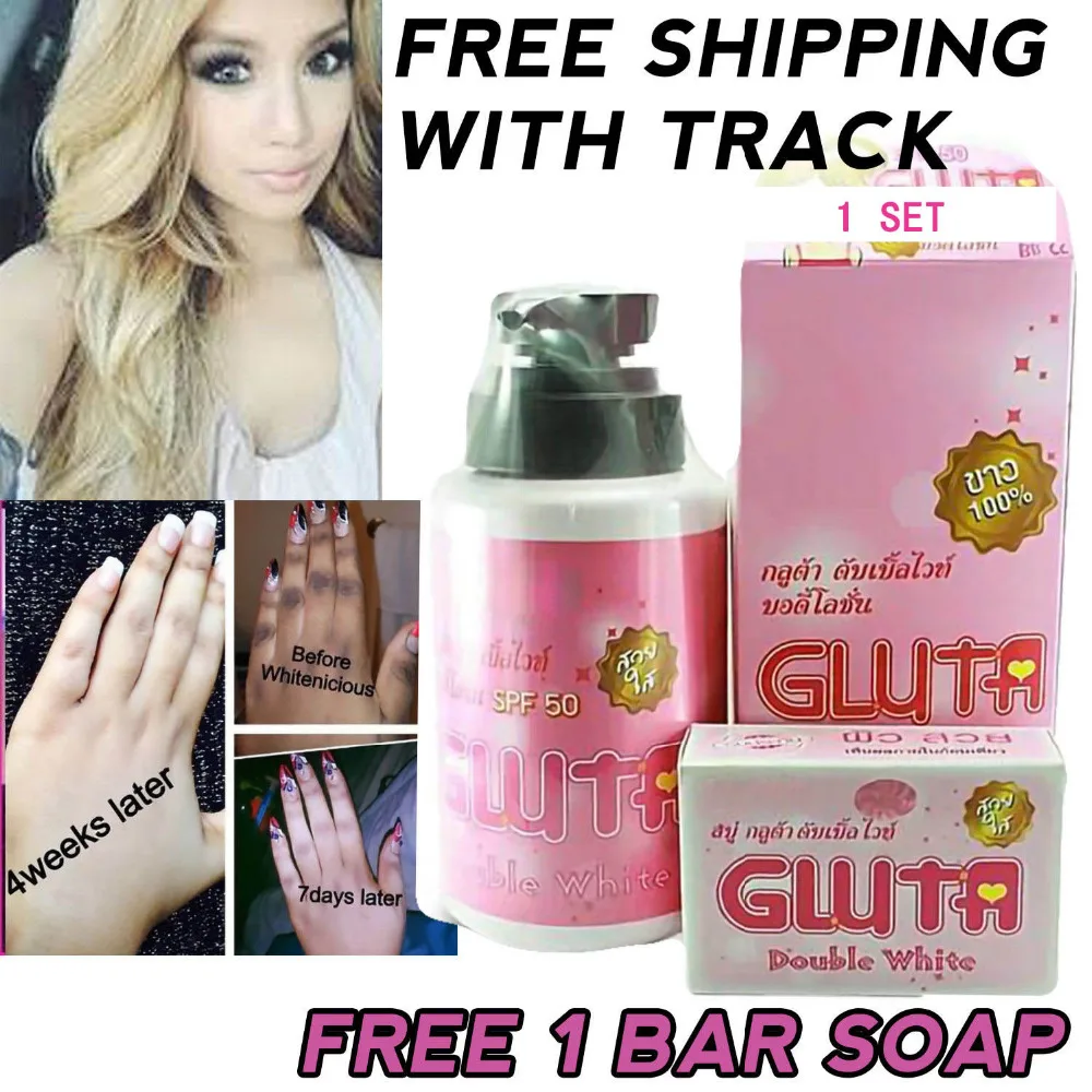 

1 Set Whitening Body Lotion Gluta Double White SPF 60 UV Protection Skin Face Free Shipping