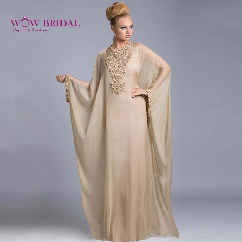 Wowbridal элегантное вечернее платье цвета шампанского 2021 Кристалл Круглый вырез