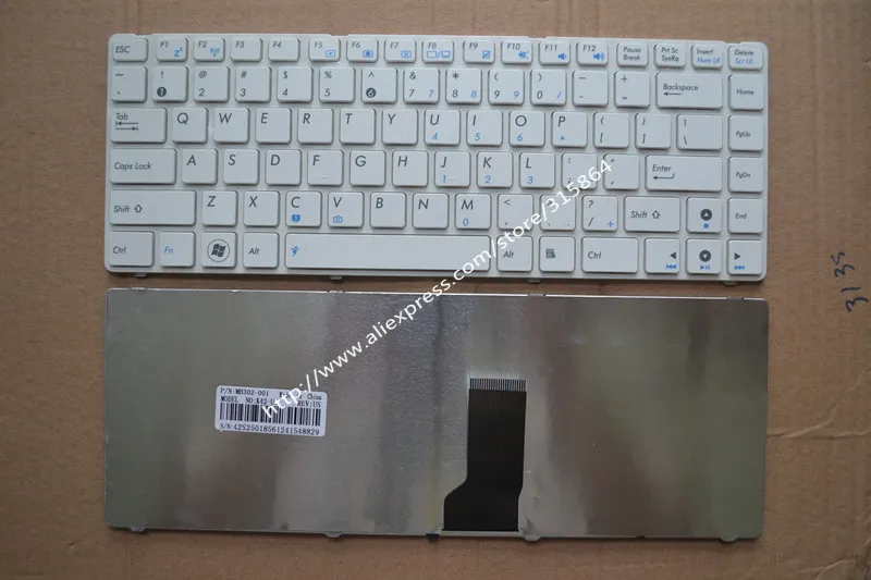 

Клавиатура для ноутбука ASUS A43 X43 A42 N82 X42J K42 K42J A42JC K42N, белая английская Клавиатура США