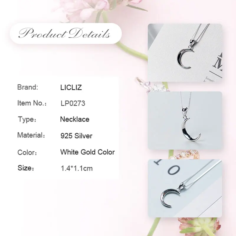 Женский кулон с полумесяцем из стерлингового серебра 925 пробы без цепочки |