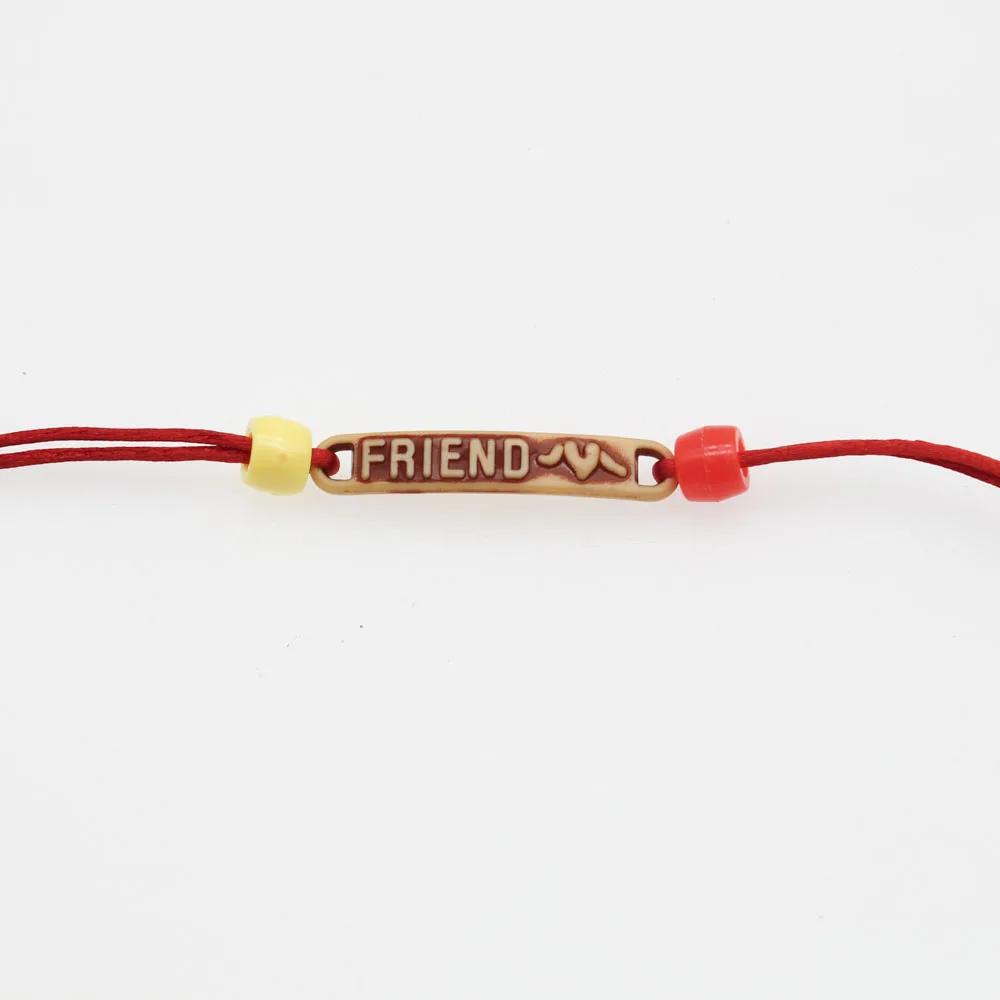 CHONGAI 50Pcs &quotFRIEND&quot LOVE Strip Acrylic Beads Imitation wood colors For Jewelry Making DIY Bracelet 7x38mm | Украшения и