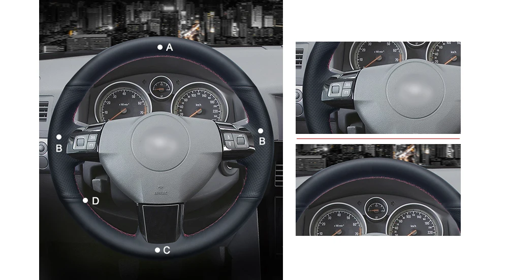 MEWANT черный искусственный кожаный чехол рулевого колеса автомобиля для Opel Astra 2004 2005 Opel Corsa 2009 Opel Zaflra 2004-2006