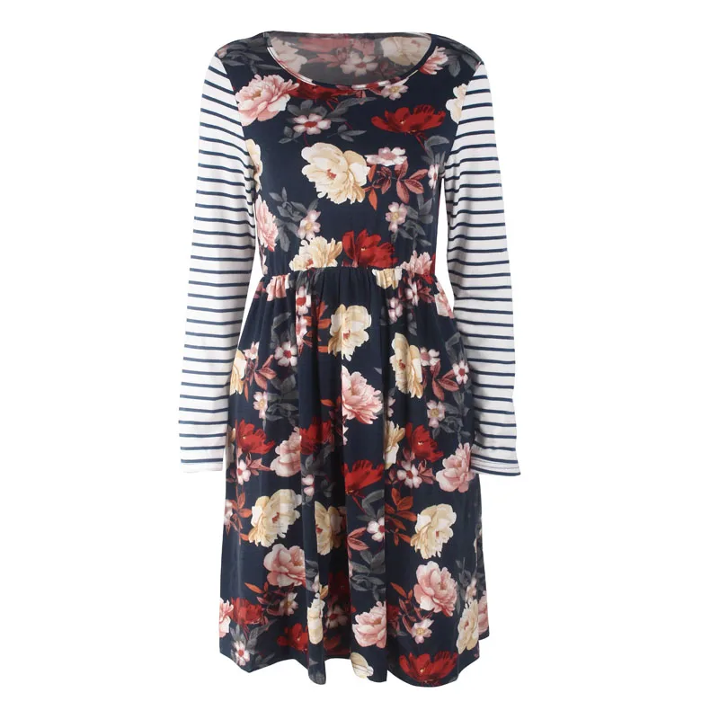Julyee платье миди с цветочным принтом Осенняя Женская одежда длинными рукавами в