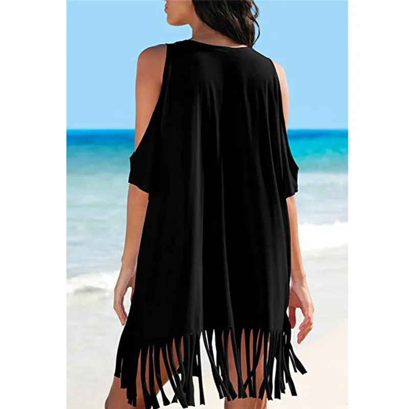 Платье с кисточками и буквенным принтом женское мешковатое платье для купания