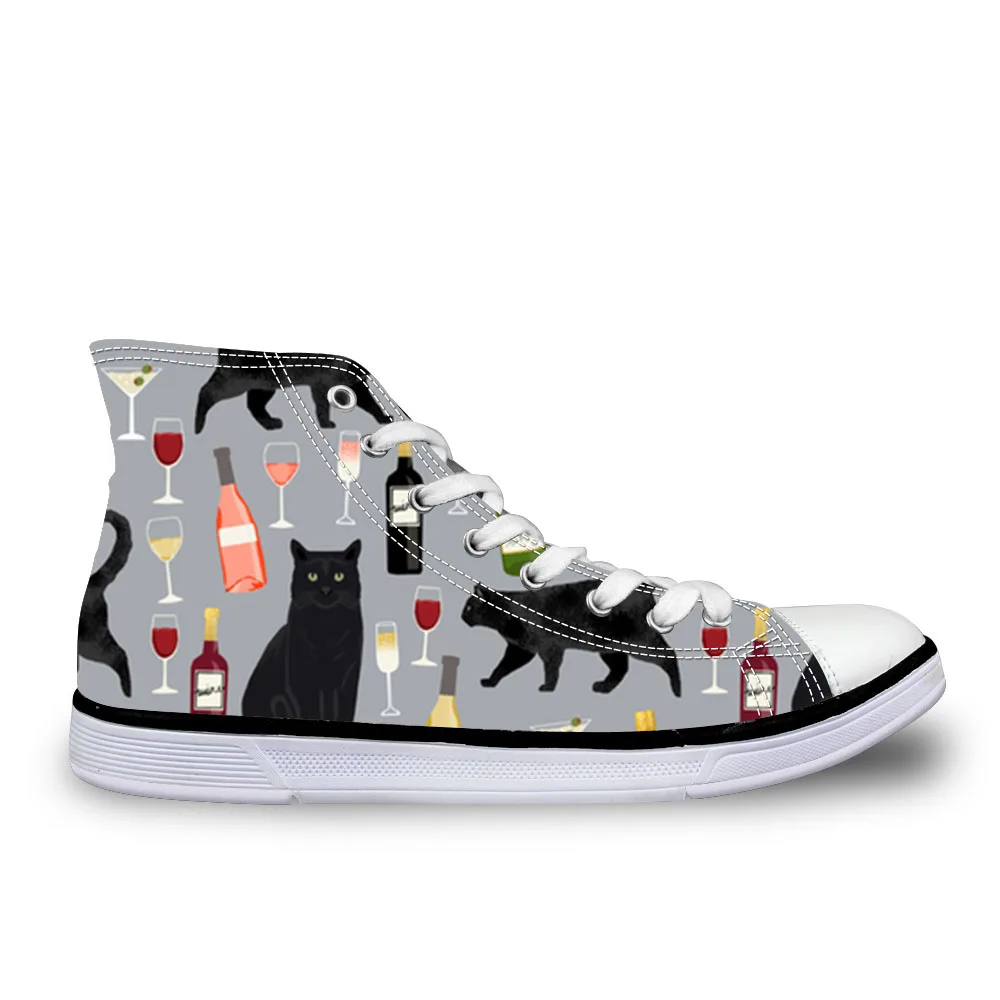 Женские холщовые кроссовки на шнуровке Вулканизированная подошва высокая