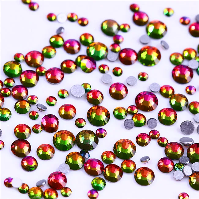 Color 14 1 пакет, Стразы для ногтей, много размеров, плоское дно, 2 мм-5 мм, цвет шампанского, синий, плоские с оборота, шпильки, для маникюра, 3D, украшения для ногтей - Цвет: Color 14
