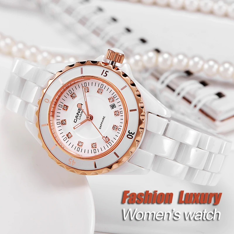 Часы модные женские роскошные Брендовые керамические кварцевые часы наручные