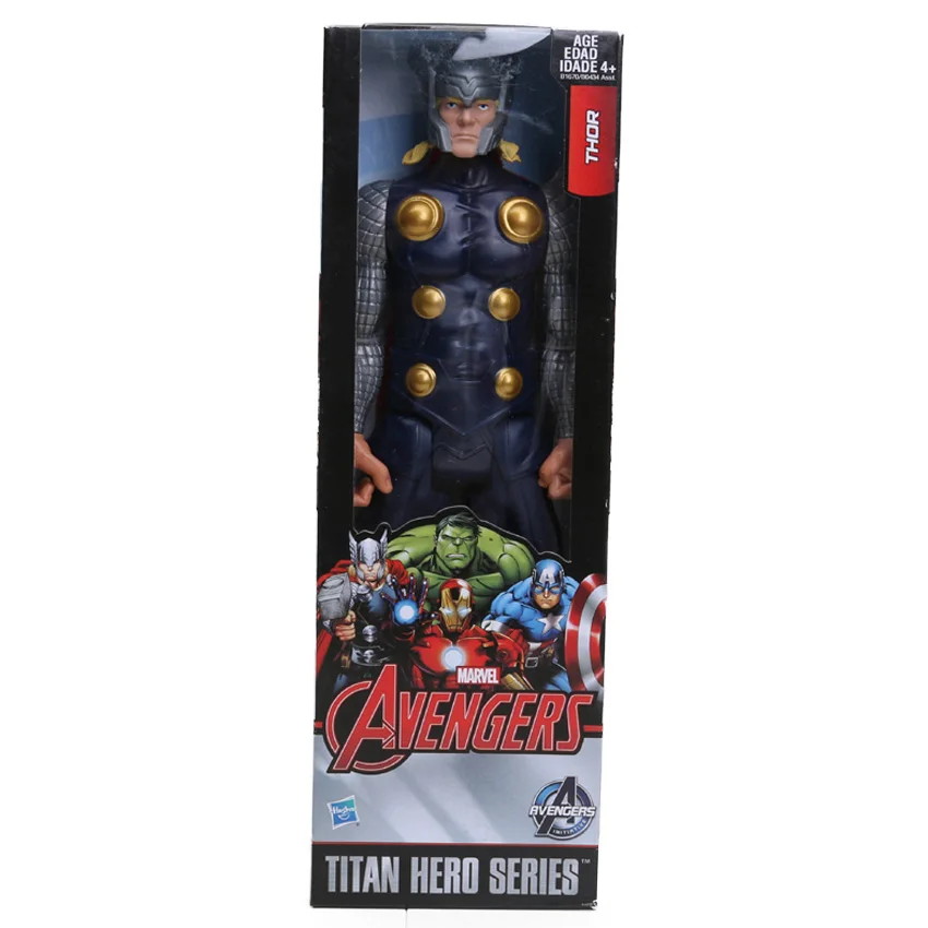 Экшен-фигурки Hasbro, игрушки Marvel, фигурки супергероев из фильма «Мстители: Финал» — Тор, Капитан Америка, Танос, Росомаха, Человек-паук, Железный человек, размер 30 см - Цвет: thor box