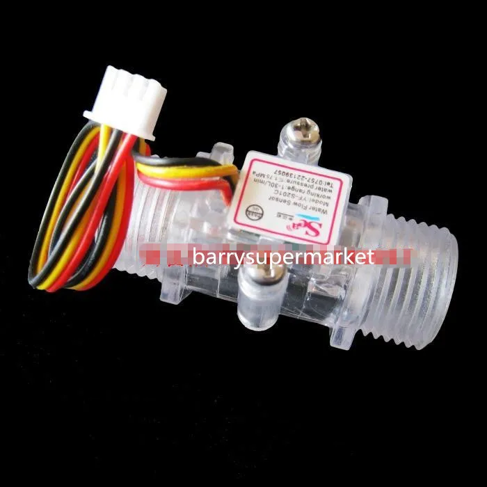 2 шт. расходомер воды Датчик Холла счетчик индикатора caudalimetro прозрачный G1/2 0.5