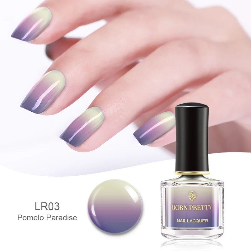 BP-LR03 Рожденный PRETTY 6 мл термальный лак для ногтей 3 слоя TemperatureColor изменение нейл-арта Лаки DIY маникюр расходные материалы - Цвет: BP-LR03