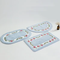 pastoral style floor carpet bath mat multi size oval mat for home decor anti slip bathroom carpets household kitchen rug doormat