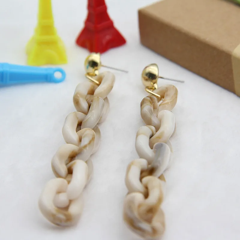 Женские длинные висячие серьги FishPeach Винтажные из акриловой цепи с уксусной