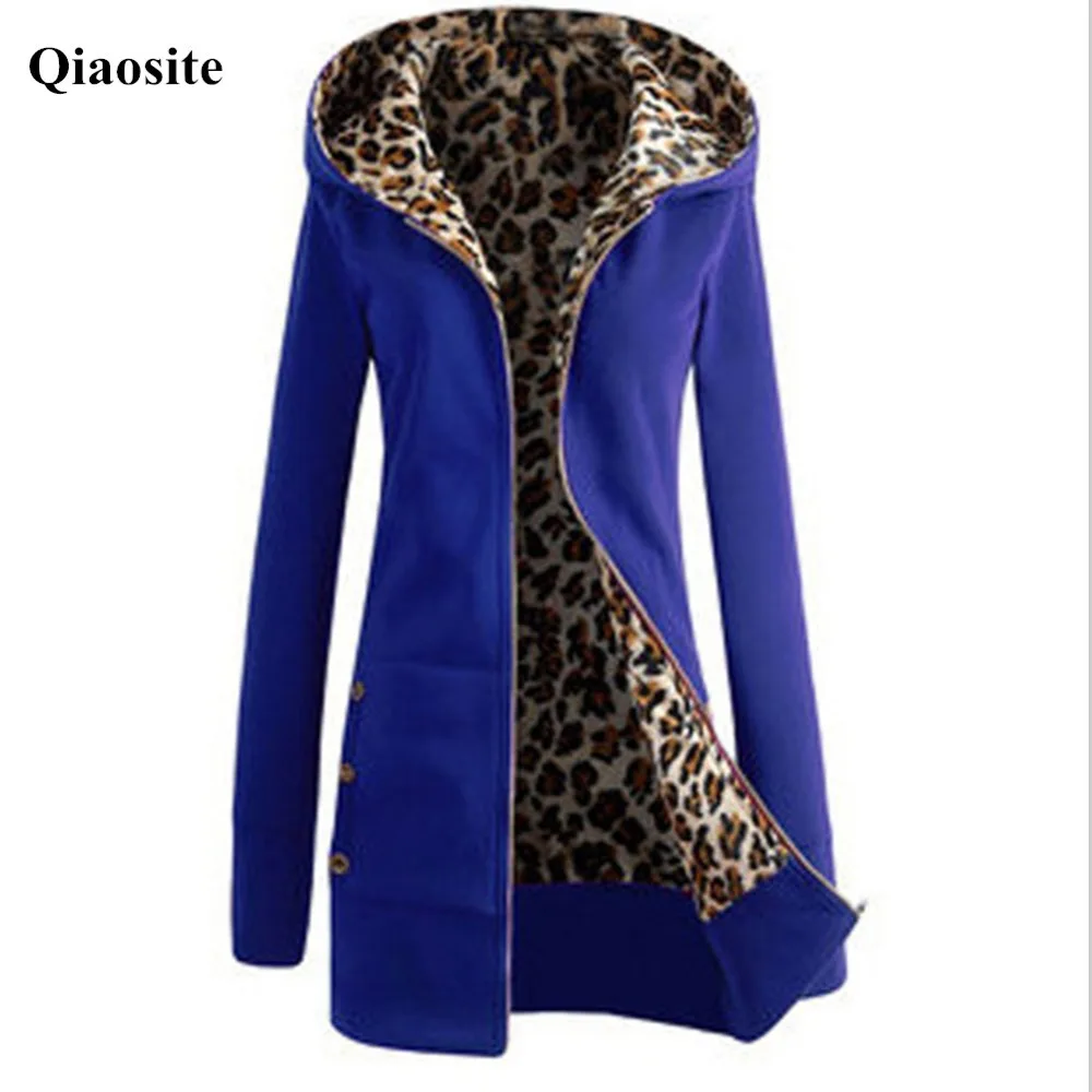Qiaosite зимняя утепленная хлопковая куртка для женщин леопардовая кашемировая