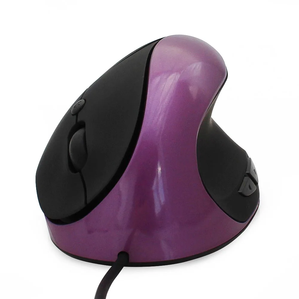 purple wired mouse Проводная вертикальная мышь 800/1000/1200 dpi Эргономичный дизайн USB оптическая мышь для компьютера PC Gamer Gaming mouse Hand - Цвет: purple wired mouse