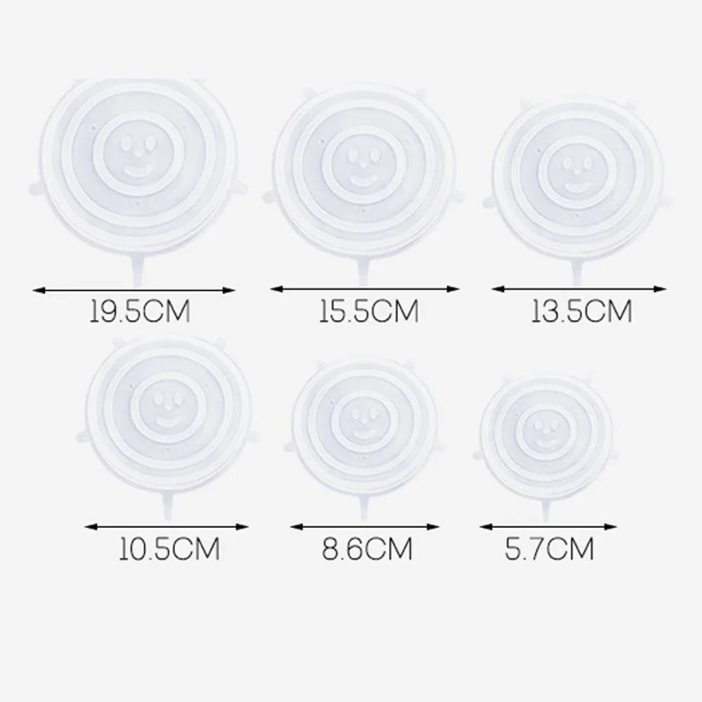 

6 PCS/Set Reusable Silicone Cover Lid Fresh Keeping Silicone Stretch Lids Caps for Food Pot Dish Kitchen Cookware Accessories