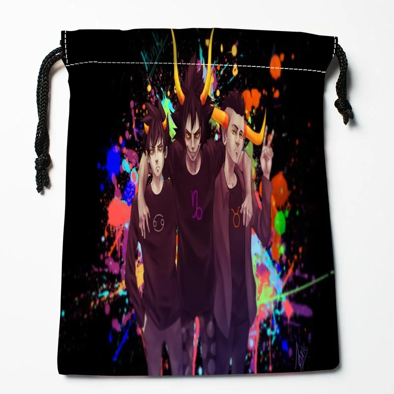 

Симпатичные Мультяшные Сумки на шнурке Homestuck, индивидуальные сумки для хранения с принтом, сумки компрессионного типа, размер 18x22 см, сумки д...