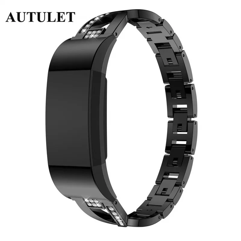 Fitbit Charge 2 Смотреть Band Нержавеющая сталь Bling ремни Для женщин/браслет цвета