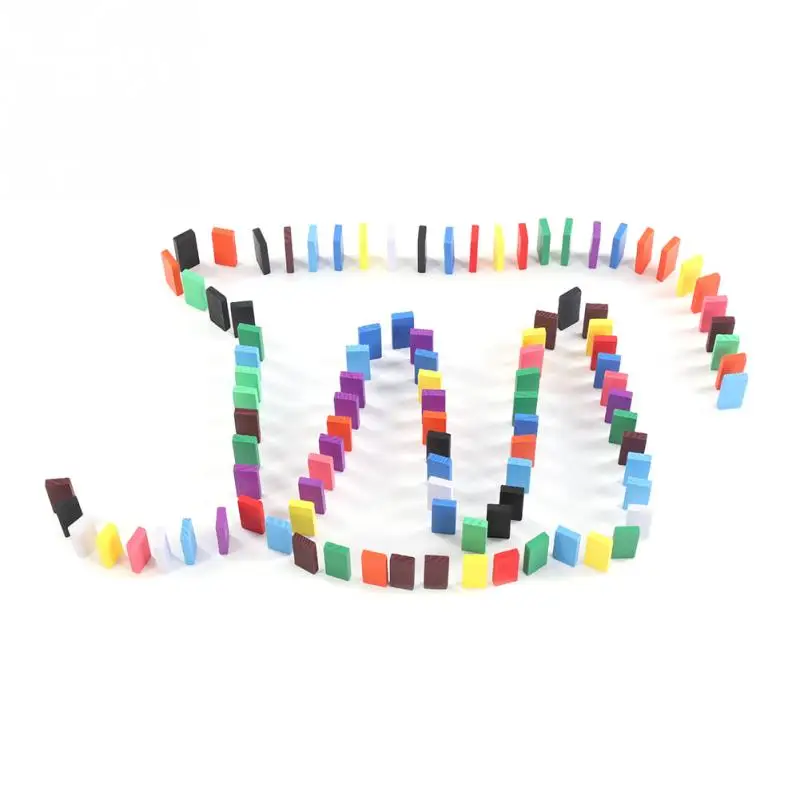 100 шт. Цветной деревянные детские игрушки для детей домино блоки игра родителей