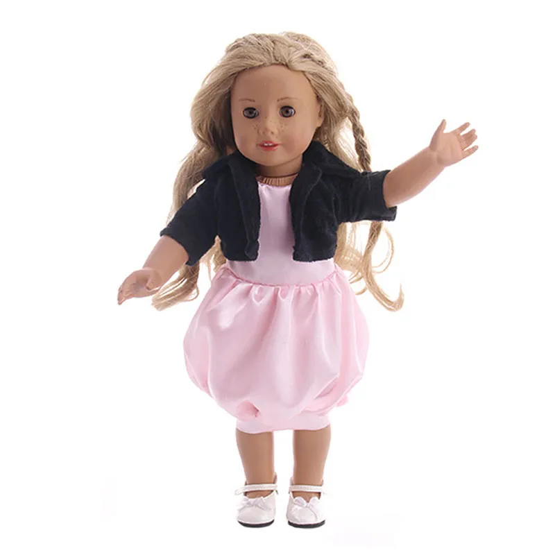 Новая кукольная одежда костюм розовая юбка + черная куртка для 18 дюймовой