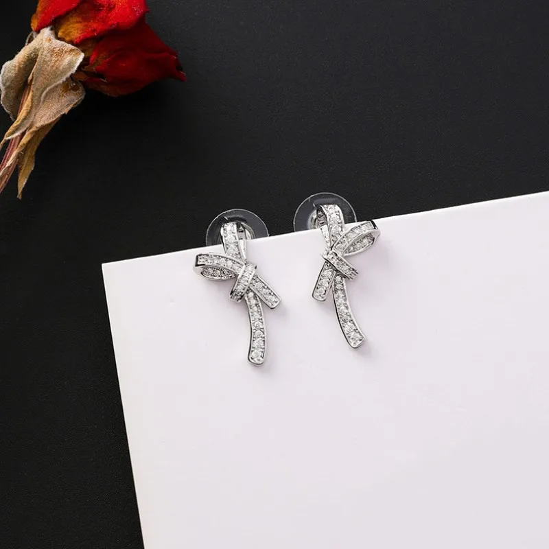 E225.Bowknot серьги темперамент моды личности Джокер подходит для Короткие | Украшения