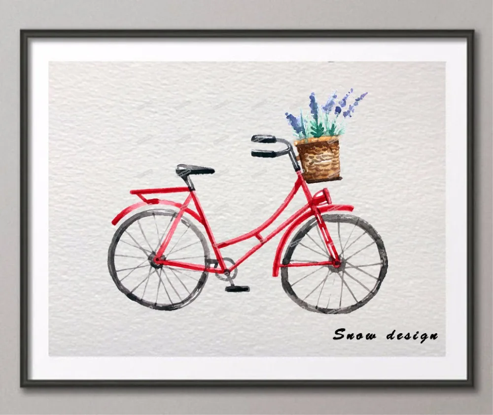 Rikivity велосипед Приключения стены искусства холст картина плакат с велосипедом