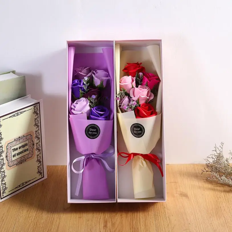 Искусственные цветы мыло цветок Розы Подарочная коробка День Святого Валентина