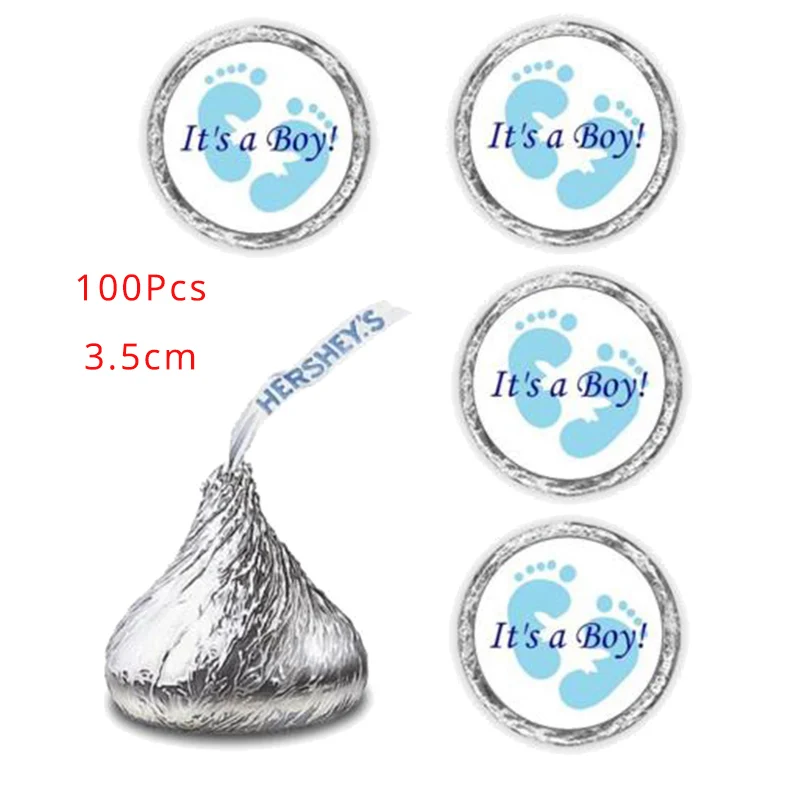 100pcs stickers 2 WEIGAO Baby Shower вечерние воздушные шары из фольги это девочка/это мальчик гелиевые шары бутылка для воды этикетки напиток обертка подарок наклейка на мешок - Цвет: 100pcs stickers 2