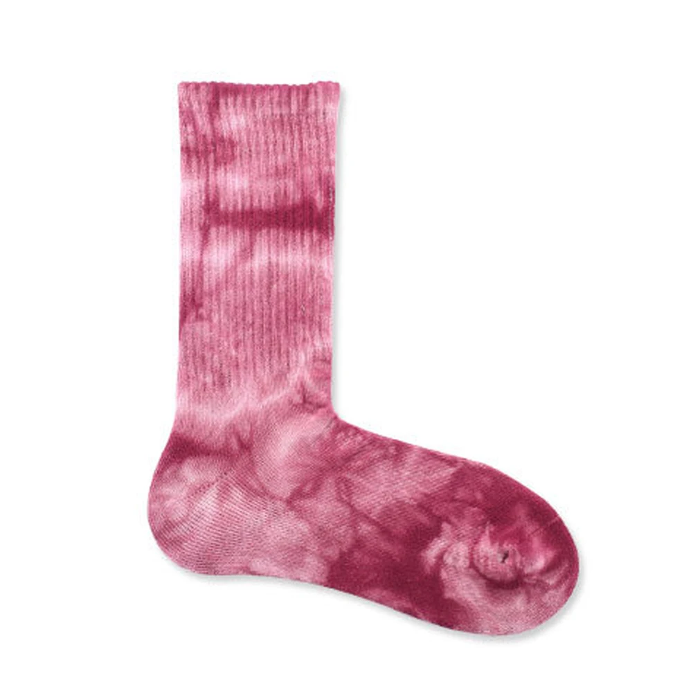 Men Unisex Novelty Colorful Tie-dyeing Skateboard Socks.Cotton Harajuku Hiphop Socks Sox Ethnic Couple Long Sock Meias - Цвет: Розовый