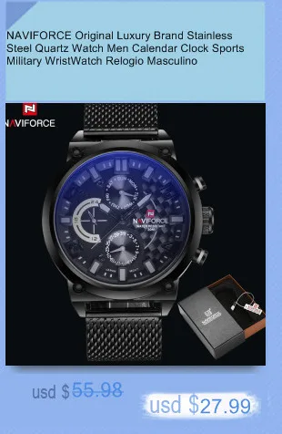 Naviforce Элитный бренд Спорт Военная Кварцевые часы Человек Аналоговые Дата часы нейлон ремешок наручные часы Relogio Masculino