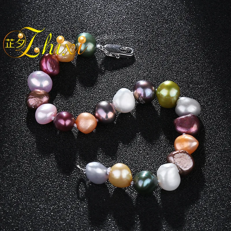 ZHIXI жемчужные браслеты барокко ювелирные изделия из натурального камня для