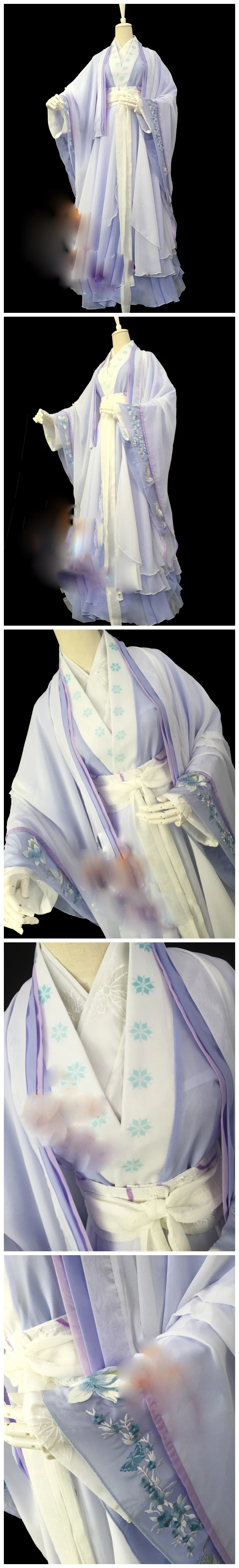 3 Designs Pink Blue Purple Fairy Costume Hanfu Sword Lady Sweet Cosplay Hanfu for TV Play The Semi Gods and Semi Devils