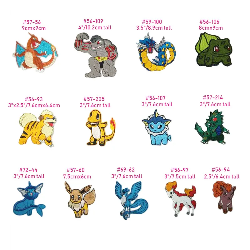 Pokemon Go Vulpix Rapidash Bulbasaur Vaporeon EEVEE Gyarados вышитая железная нашивка аппликация значок эмблема костюм с аппликацией