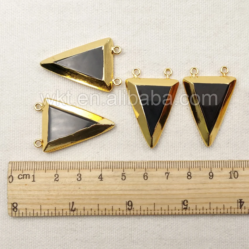 Элегантное ожерелье с подвеской из черного камня модное треугольным камнем