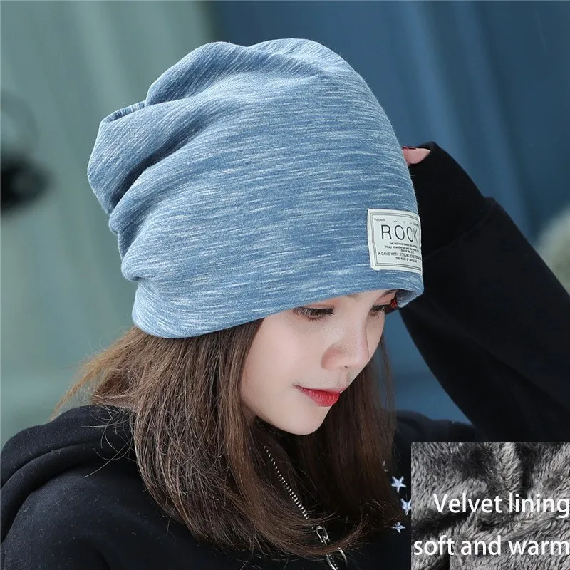 Autumn Women Beanie Hats Female 2018 New Winter Knitted Caps Cotton Warm Beanies For Girl Casual Solid|Женские Skullies и шапочки| |