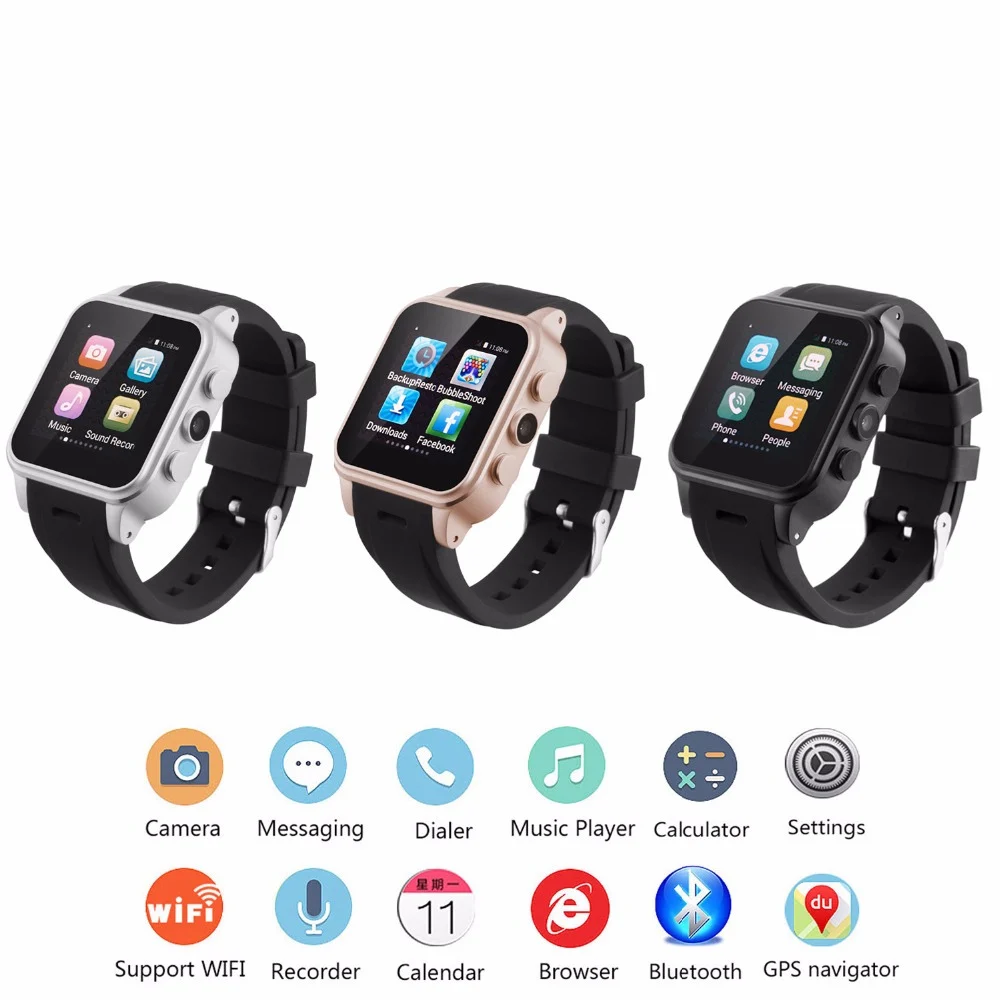 Новый X02S Android Smart часы MTK6572 с SIM карт памяти Поддержка Facebook WhatsApp 3G Wi-Fi gps
